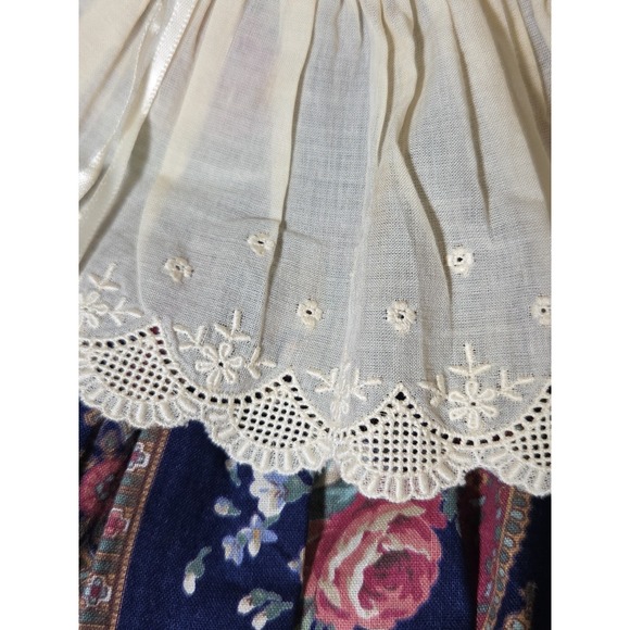 Vintage Judy Lynn Floral Chintz Dress with Lace Collar Made in USA Cotton Size 4 - Picture 8 of 13